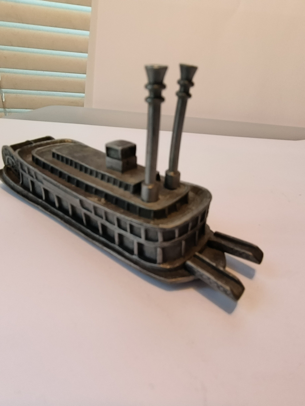 Vintage Pewter Steamboat About 4 1/4 Long Dated 1981 Rawcliffe Pewter